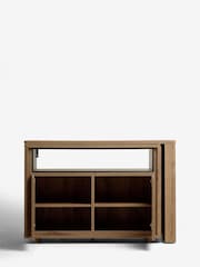 Dark Natural Bronx Oak Effect Swivel Desk - Image 5 of 11
