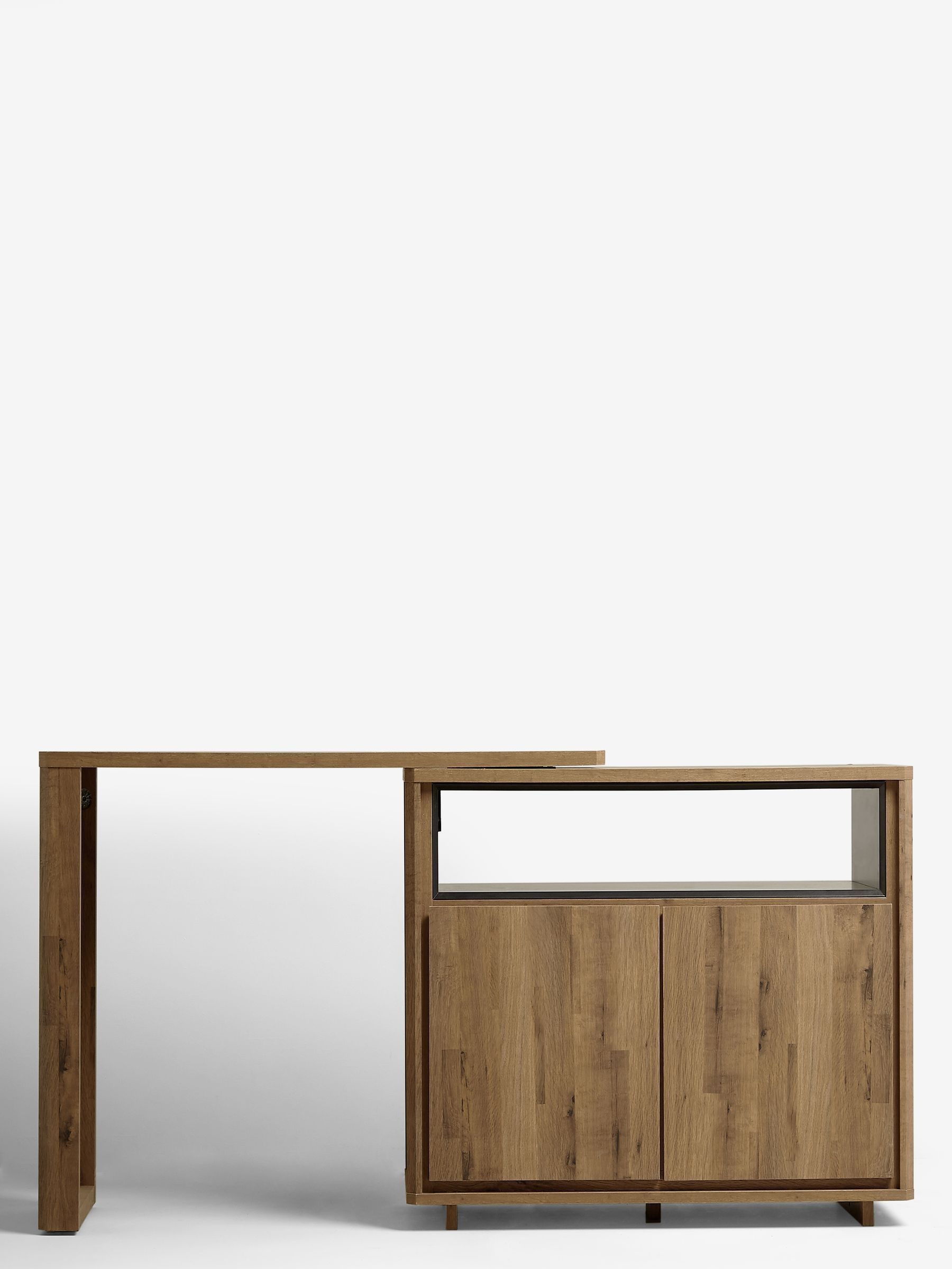 Buy Dark Natural Bronx Oak Effect Swivel Desk from the Next UK online shop