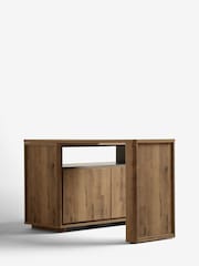 Dark Natural Bronx Oak Effect Swivel Desk - Image 8 of 11
