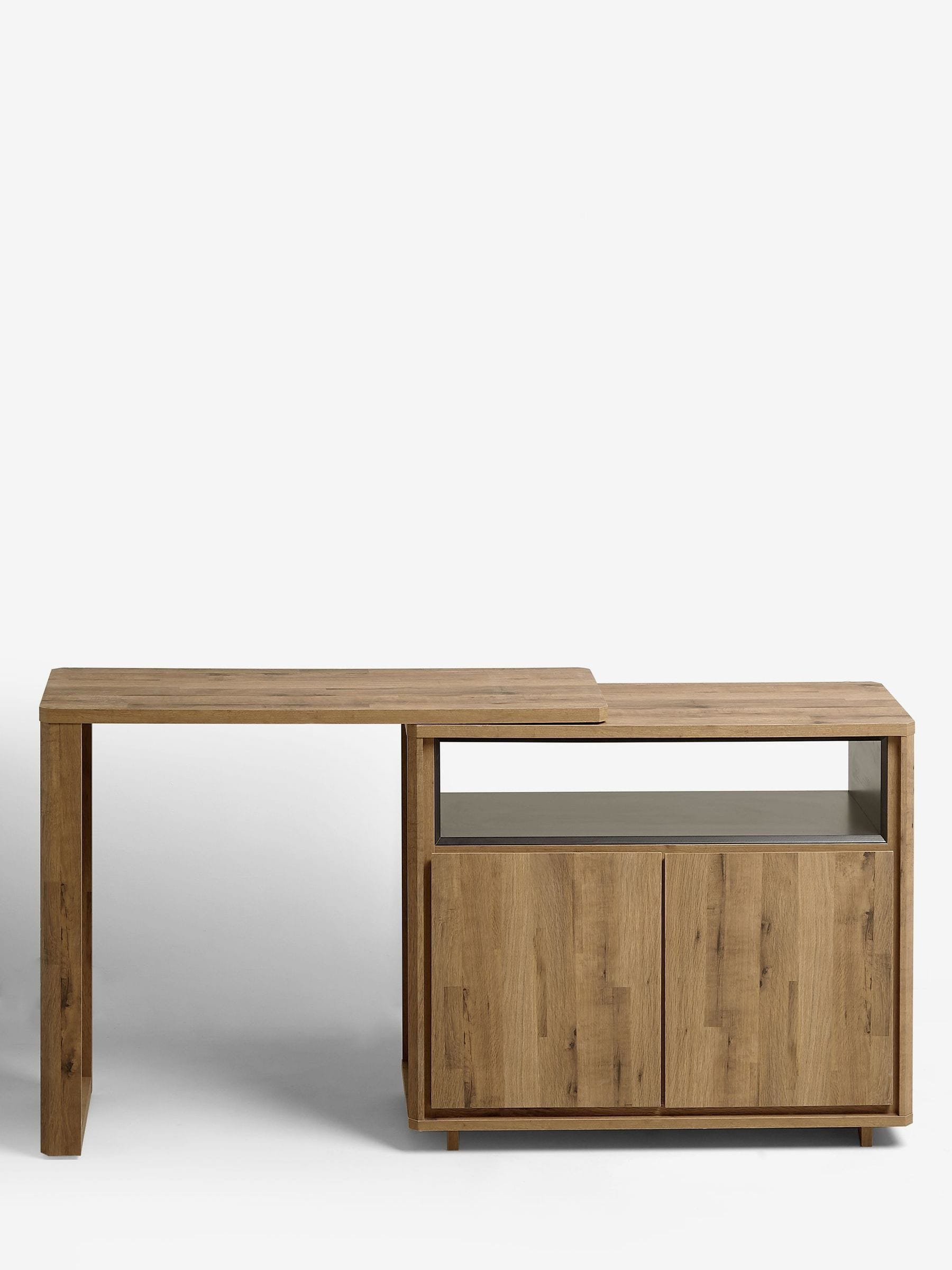 Buy Dark Natural Bronx Oak Effect Swivel Desk from the Next UK online shop