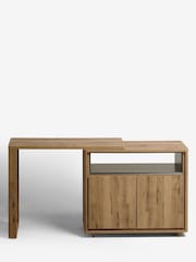 Dark Natural Bronx Oak Effect Swivel Desk - Image 9 of 11