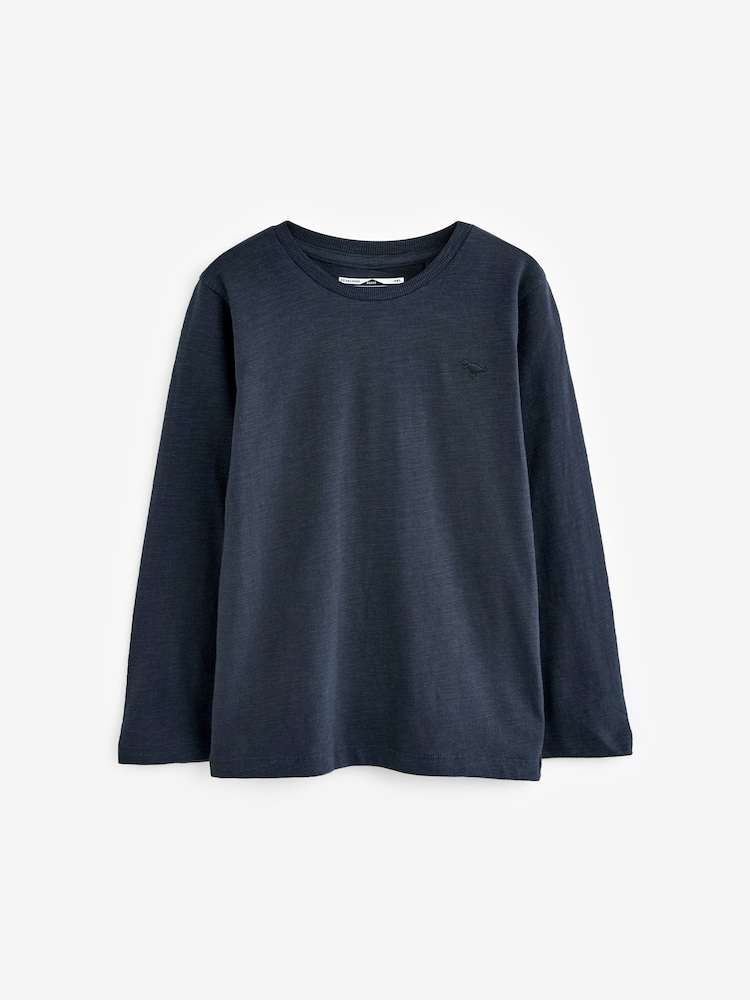 Navy Long Sleeve Plain T-Shirt (3mths-7yrs) - Image 1 of 3