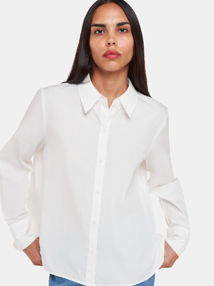 Whistles White Boxy 100% Cotton Shirt - Image 1 of 5