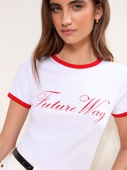 Lipsy White 'Future WAG' Printed Footballl Baby T-Shirt - Image 3 of 5
