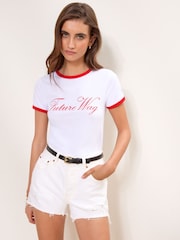 Lipsy White 'Future WAG' Printed Footballl Baby T-Shirt - Image 4 of 5