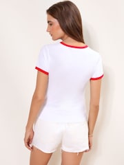 Lipsy White 'Future WAG' Printed Footballl Baby T-Shirt - Image 5 of 5