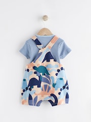 Blue/Neutral Dino Baby Jersey Dungarees and Bodysuit Set (0mths-2yrs) - Image 2 of 8