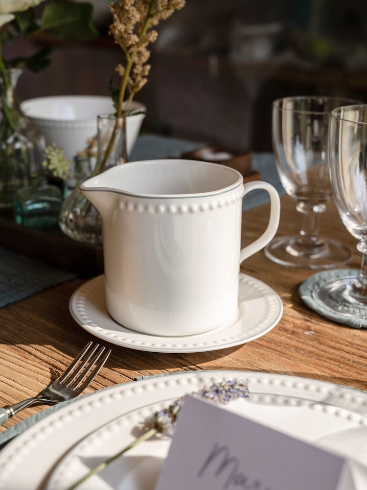 Mary Berry White Signature Gravy Boat And Saucer - Image 1 of 4