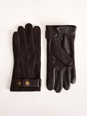 Lakeland Leather Brown Richard Suede and Leather Gloves - Image 1 of 3