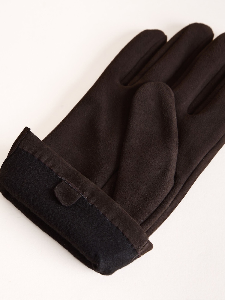 Lakeland Leather Brown Richard Suede and Leather Gloves - Image 2 of 3 Lakeland Leather Brown Richard Suede and Leather Gloves - Image 2 of 3