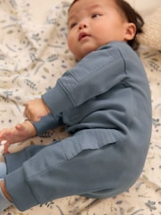 Navy Blue Baby Sweat Collar Romper - Image 3 of 8