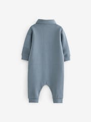 Navy Blue Baby Sweat Collar Romper - Image 6 of 8