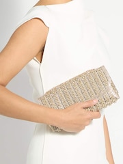 Dune London Metallic Elabourate Clutch Bag - Image 1 of 5