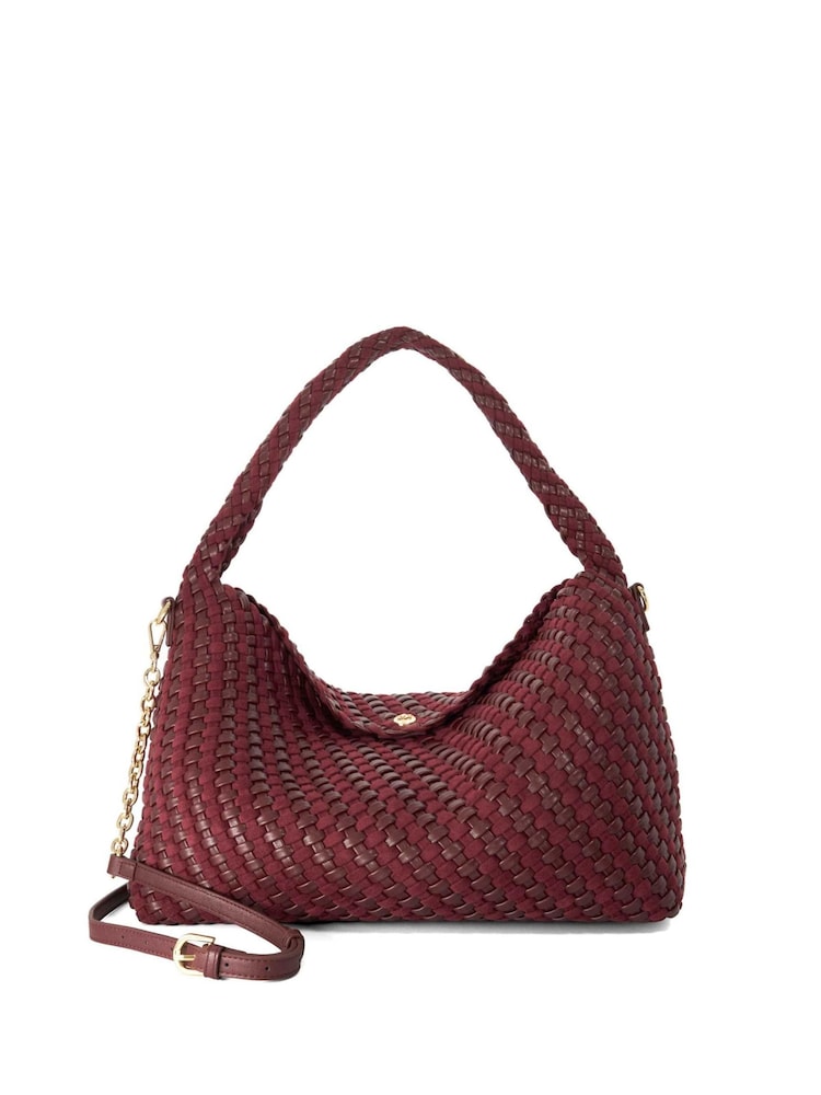 Dune London Burgundy Red Deliberate Large Woven Slouch Bag - Image 2 of 5 Dune London Burgundy Red Deliberate Large Woven Slouch Bag - Image 2 of 5