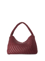 Dune London Burgundy Red Deliberate Large Woven Slouch Bag - Image 3 of 5