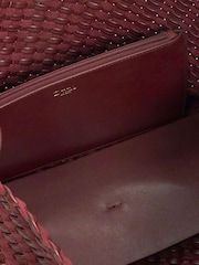 Dune London Burgundy Red Deliberate Large Woven Slouch Bag - Image 4 of 5