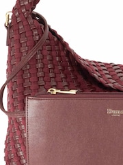 Dune London Burgundy Red Deliberate Large Woven Slouch Bag - Image 5 of 5