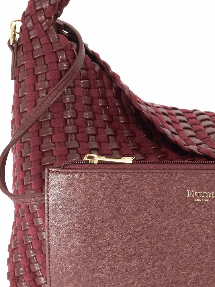 Dune London Burgundy Red Deliberate Large Woven Slouch Bag - Image 5 of 5 Dune London Burgundy Red Deliberate Large Woven Slouch Bag - Image 5 of 5