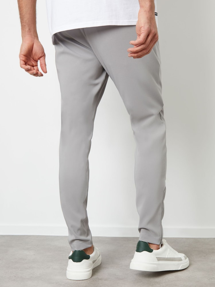 Threadbare Grey Luxe Pull-On Seam Detail Stretch Trousers - Image 2 of 4