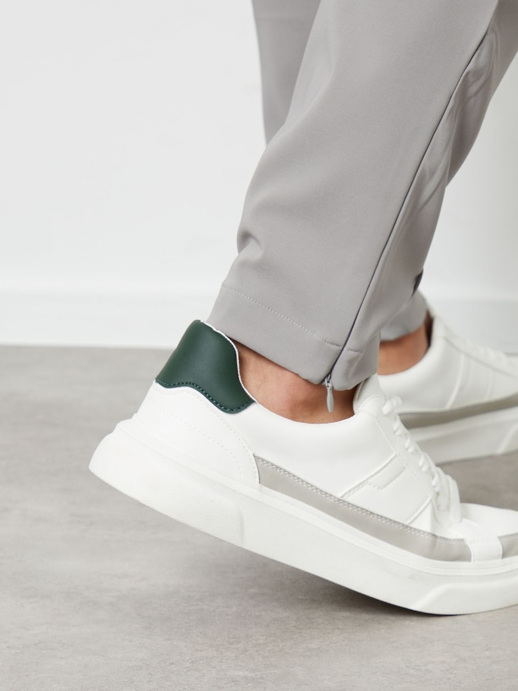 Threadbare Grey Luxe Pull-On Seam Detail Stretch Trousers - Image 4 of 4