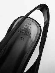 Black Suede Forever Comfort® Leather Slingback Low Block Heels - Image 5 of 8