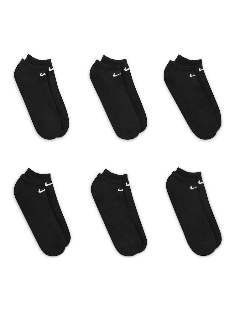 Nike Black Everyday Lightweight Training No Show Socks 6 Pack - Image 3 of 4
