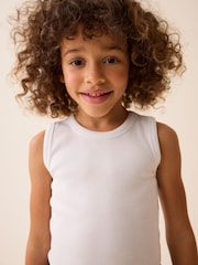 White Boxy Rib Vest (3-16yrs) - Image 4 of 7