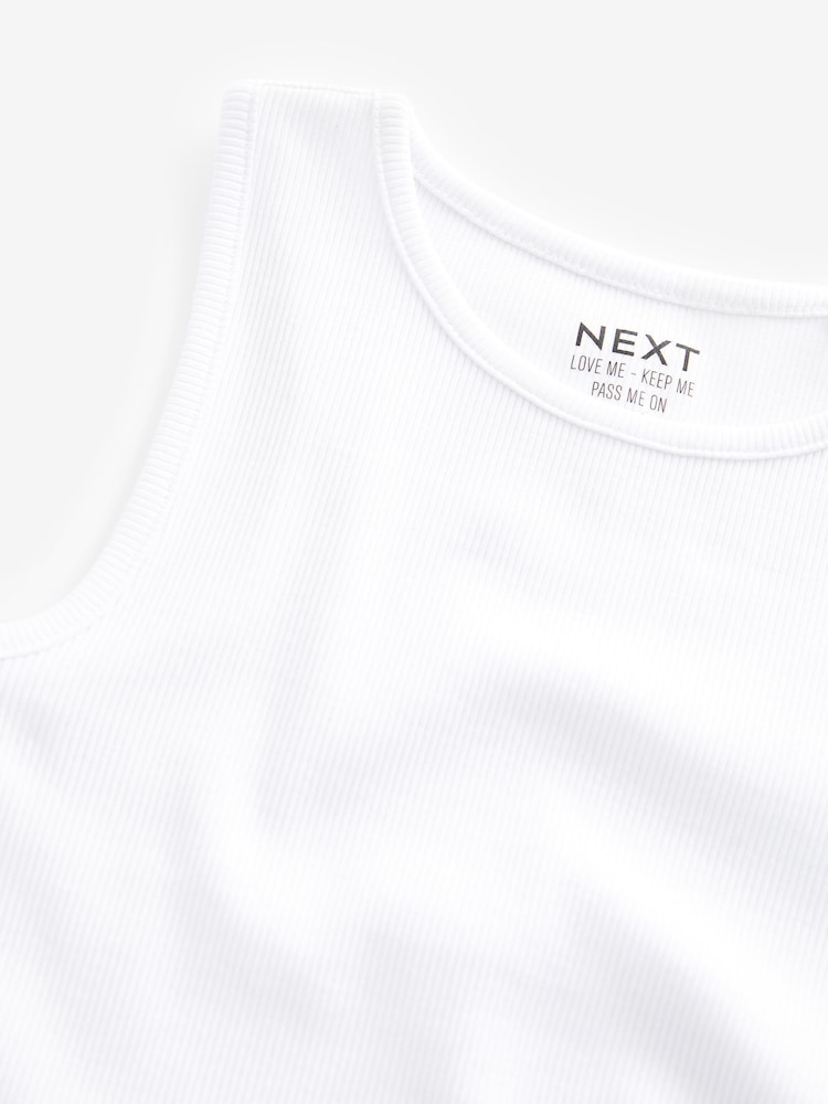 White Boxy Rib Vest (3-16yrs) - Image 7 of 7