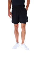 Ted Baker Sport Black 2 In 1 Running Shorts - Image 1 of 4
