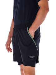 Ted Baker Sport Black 2 In 1 Running Shorts - Image 4 of 4