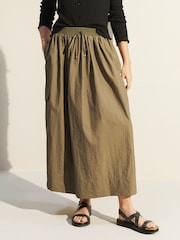 Khaki Green Parachute Midi Skirt - Image 2 of 6