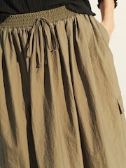Khaki Green Parachute Midi Skirt - Image 4 of 6