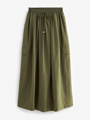 Khaki Green Parachute Midi Skirt - Image 5 of 6