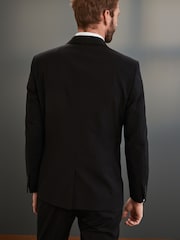 Black Slim Signature Tollegno Italian Wool Suit Jacket - Image 3 of 9