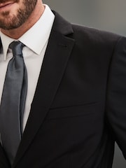 Black Slim Signature Tollegno Italian Wool Suit Jacket - Image 4 of 9