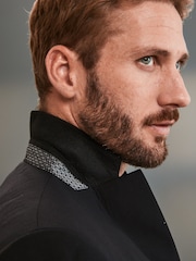 Black Slim Signature Tollegno Italian Wool Suit Jacket - Image 5 of 9