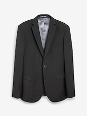 Black Slim Signature Tollegno Italian Wool Suit Jacket - Image 7 of 9