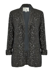Yumi Black Sequin Blazer With Pockets - Image 5 of 5