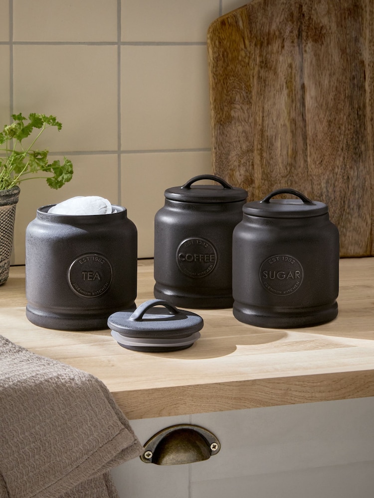 Black Country Badge Set of 3 Storage Jars - Image 1 of 5