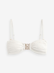 Victoria's Secret White Crochet Hardware Bandeau Bikini Top - Image 6 of 6
