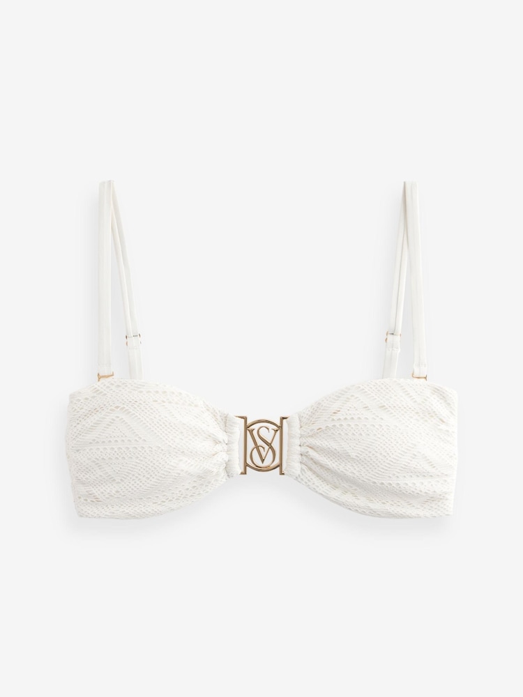 Victoria's Secret White Crochet Hardware Bandeau Bikini Top - Image 6 of 6 Victoria's Secret White Crochet Hardware Bandeau Bikini Top - Image 6 of 6