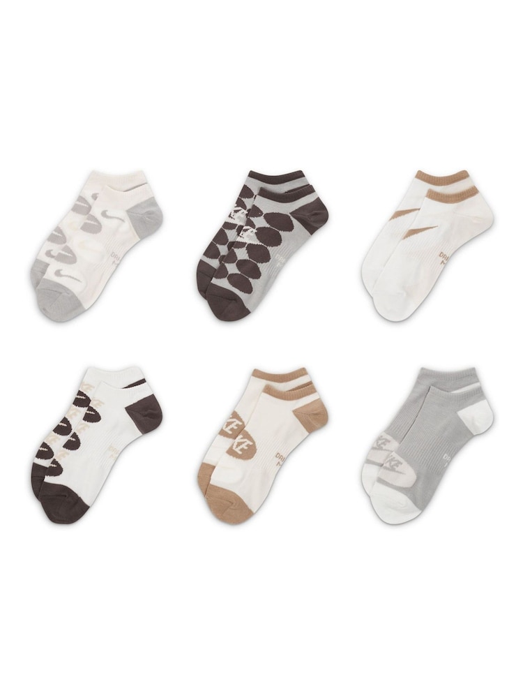 Natural - Pack de 6 calcetines invisibles ligeros para uso diario de Nike - Imagen 2 de 4
