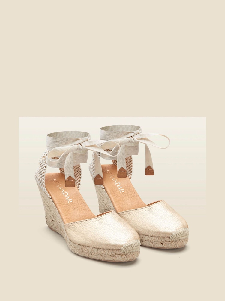 Sosandar Natural Leather Perla Wedge Espadrille - Image 2 of 4