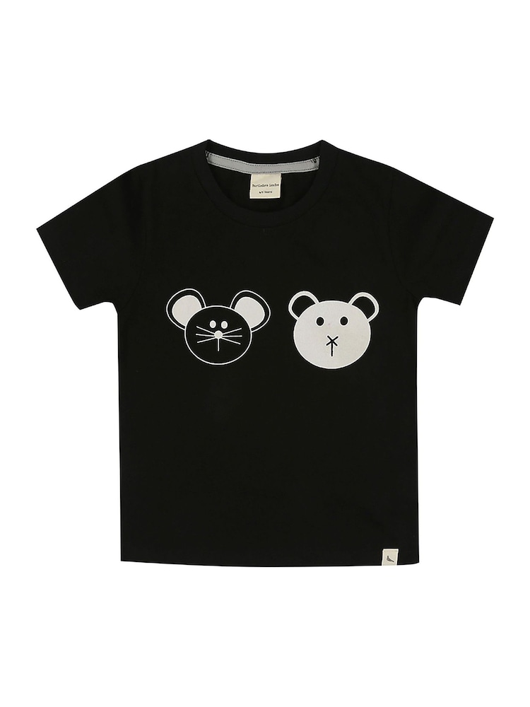 Turtledove London Black Organic Cotton Best Friends T-Shirt - Image 1 of 4