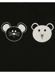 Turtledove London Black Organic Cotton Best Friends T-Shirt - Image 3 of 4
