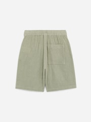 ARKET Green Cotton Muslin Pull-On Shorts - Image 2 of 3