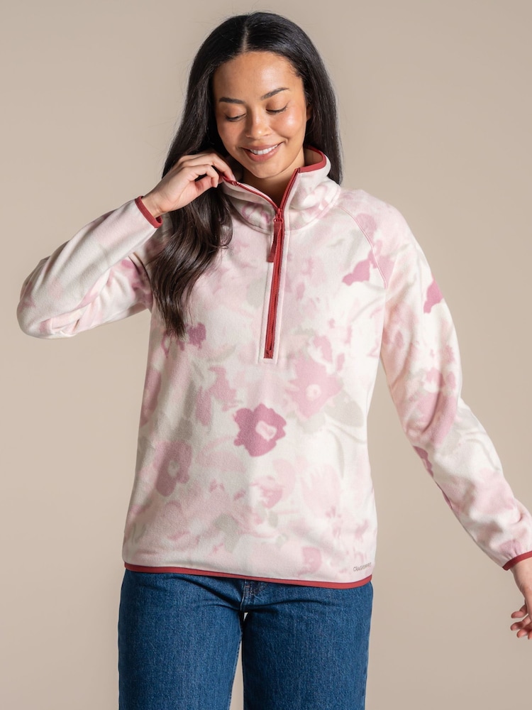 Craghoppers Pink Reedmace Half Zip Fleece - Image 1 of 6 Craghoppers Pink Reedmace Half Zip Fleece - Image 1 of 6