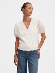 Forever New White Sable Lace Scallop Blouse - Image 1 of 5