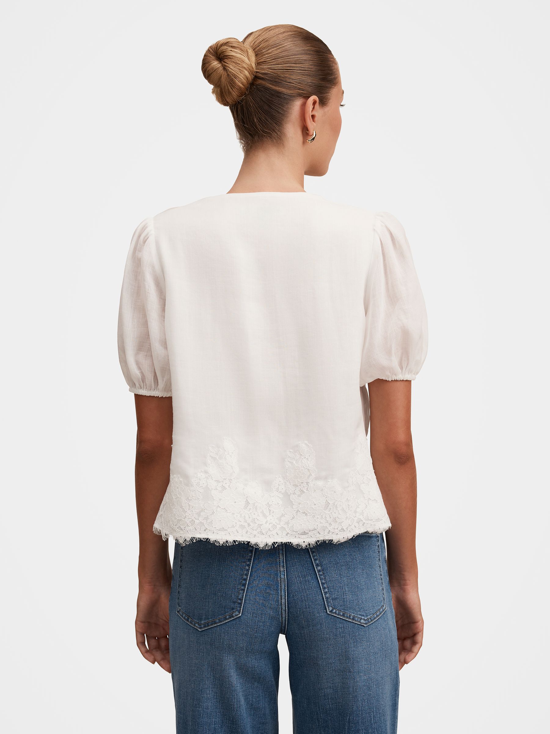Buy Forever New White Sable Lace Scallop Blouse from the Next UK
