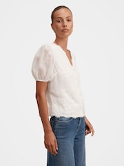 Forever New White Sable Lace Scallop Blouse - Image 3 of 5